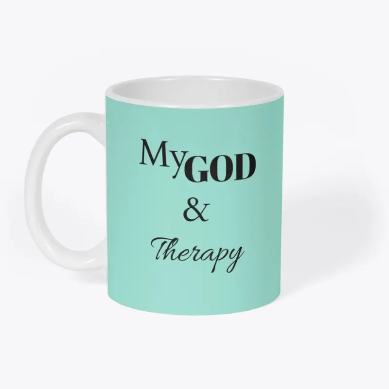 My God & Therapy Mug Black